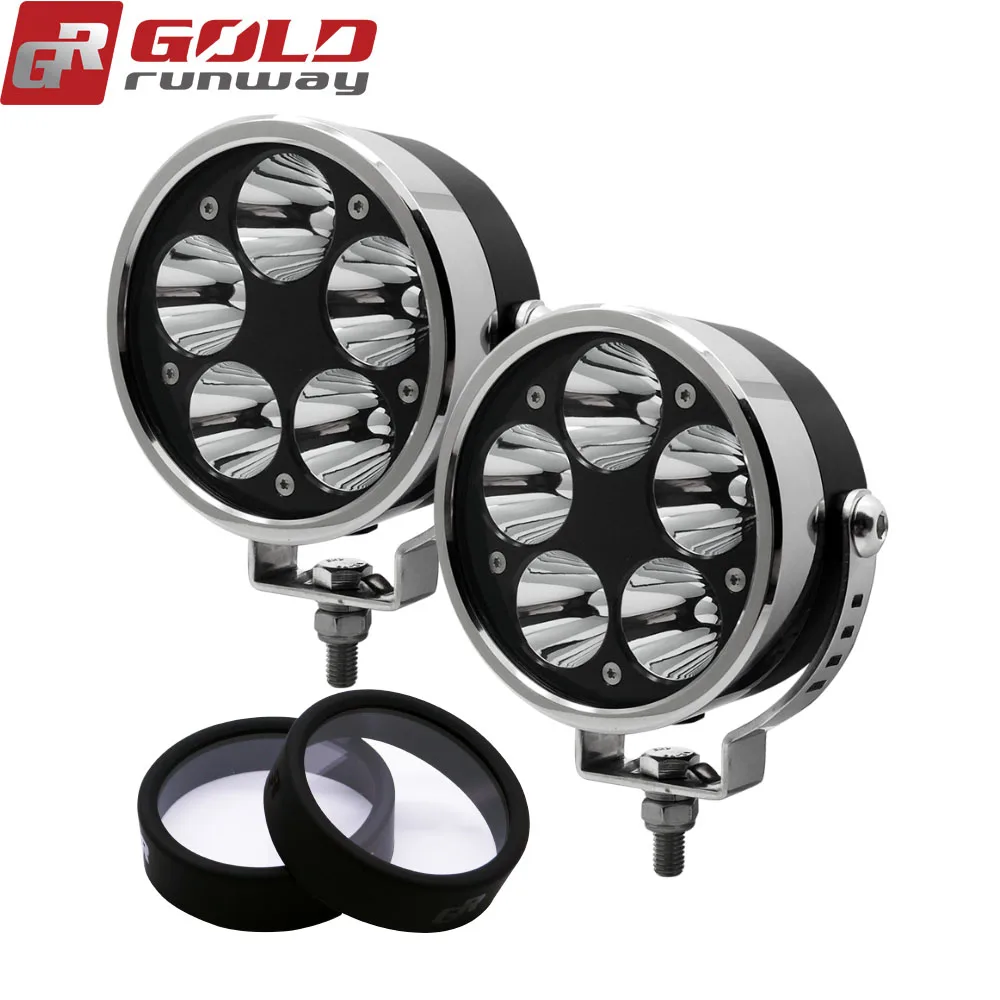 Goldrunway GR50X Universal Motorcycle LED Auxiliary Fog Light Assemblie Driving Lamp 50W Headlight For BMW R1200GS/ADV/F800GS
