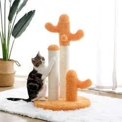 US Stock Free Shipping Modern Cactus Cat Tree Cat Scratching Post Interactive Toy Dangling Ball