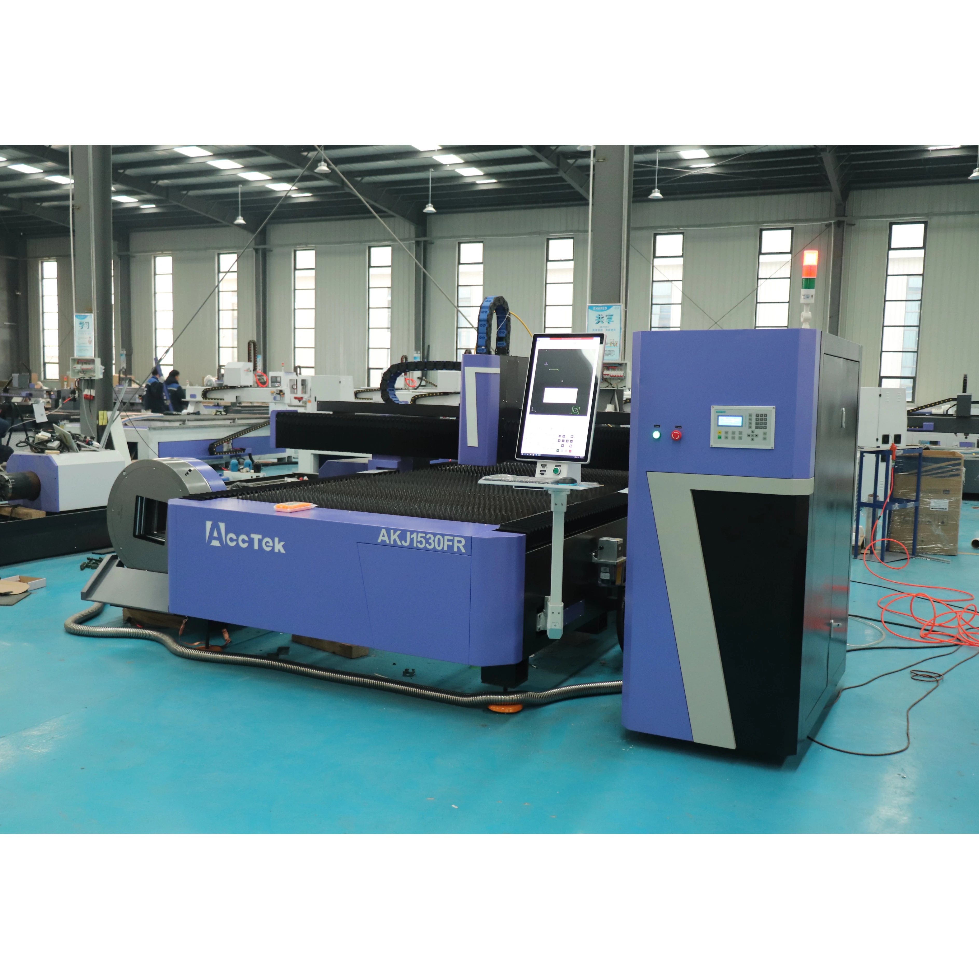 AKJ1530FR Fiber Laser Cutting Machine Metal Cutter with Rotary Device for Tube Pipe Sheet Cutting