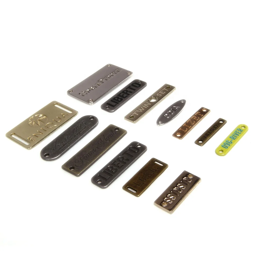 
custom handbag metal tag label 
