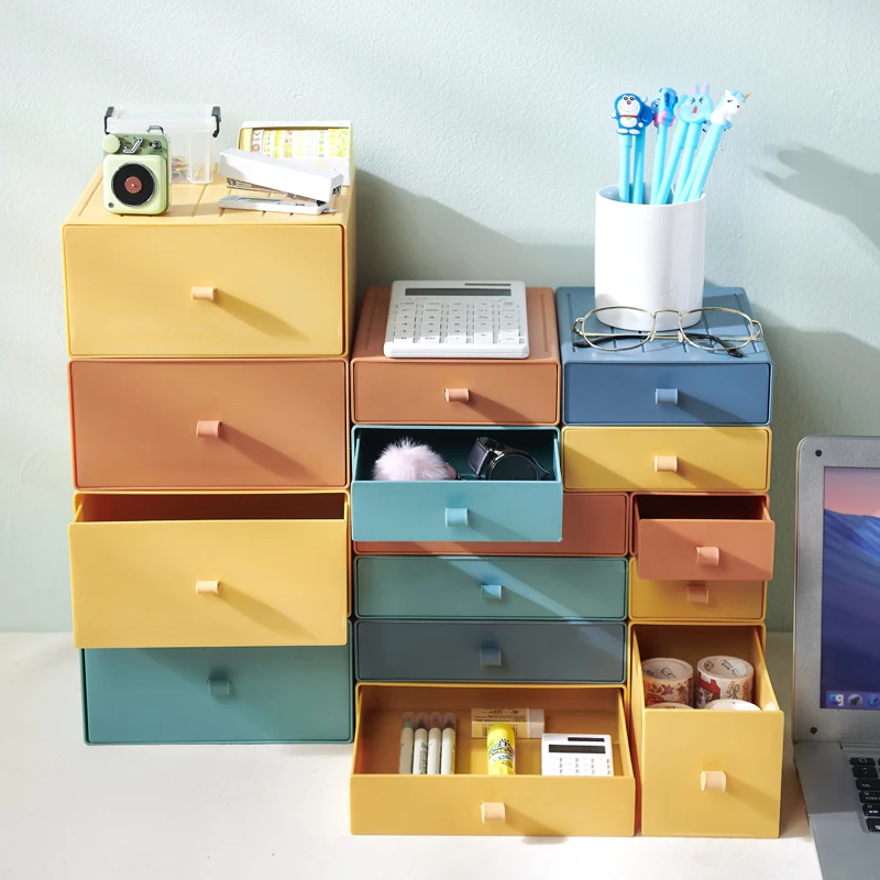 YIKEYOU Home accessories Stackable Office Desk Organizer Cute Pen Organizer Storage Drawer Desktop Sundries Organizer