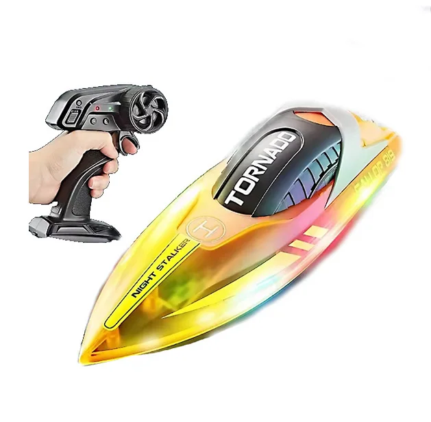 Factory New Design  Transparent Colorful RC Boat 2.4GHz Light Yacht Luxury RC Remote Control Speed Boat