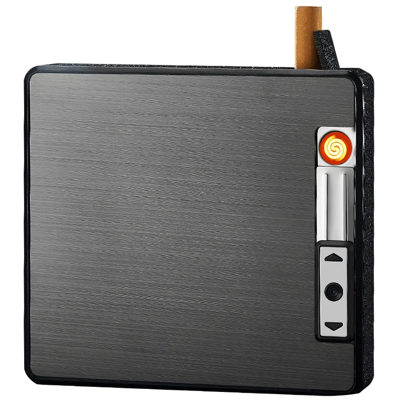 China  Moistureproof New Capacity 19pcs Cigarette Case With Usb Lighter Wholesale Logo Customized Cigarette Box 050