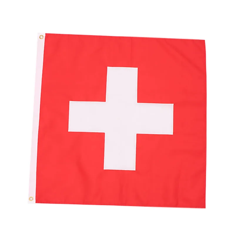 Wholesale Custom Switzerland white cross flag 100%polyester digital printing Swiss red flag with white cross Switzerland flag