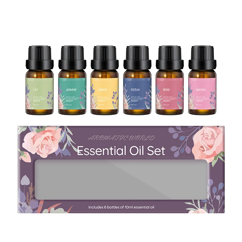 Essential oil Private label 100% Aroma Diffuser Essential Oil Set 6 Bottles Natural Essential Oil