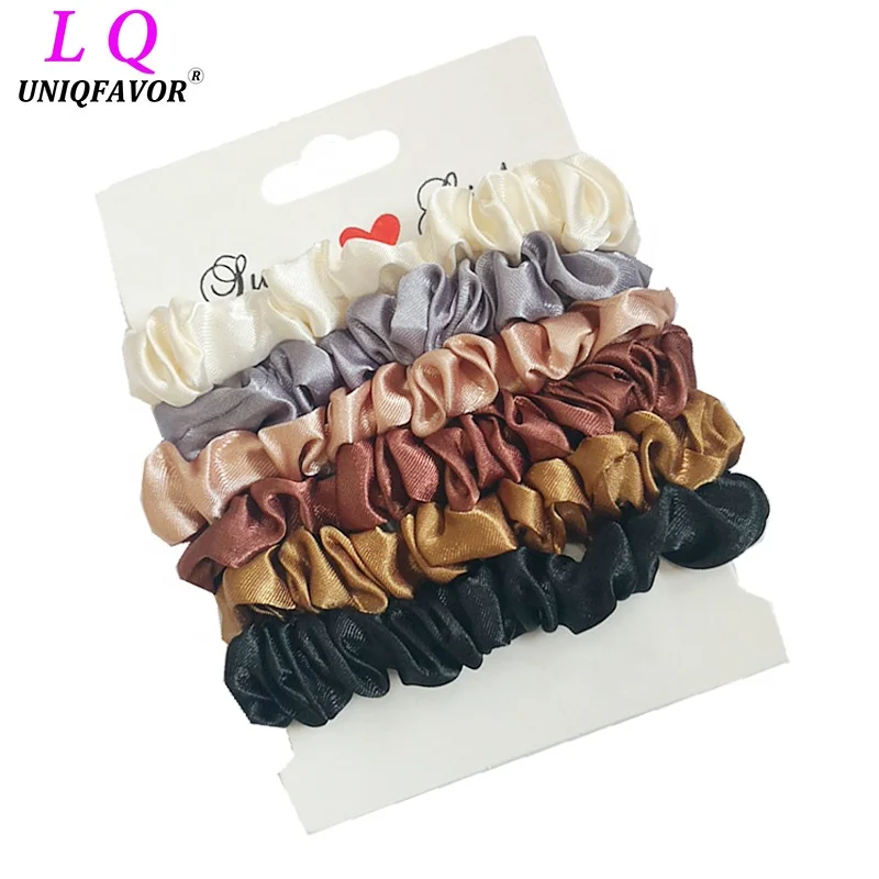 4/6 Pcs/set Silky Satin Hair Scrunchies Fashion Women Bobbles Hair Ties Girls Ponytail Holders Hair Accessories