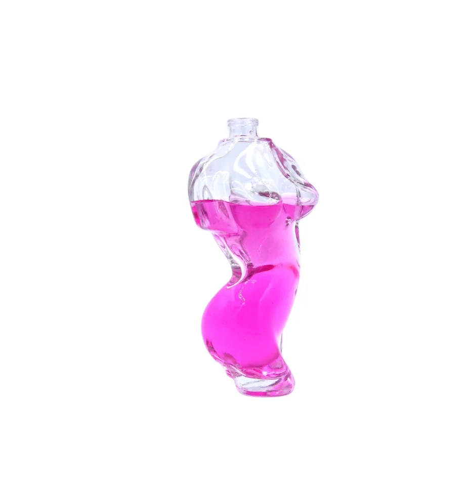 
unique woman body shaped clear color spray perfume glass bottle 