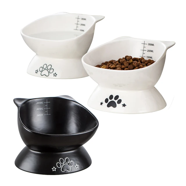 Lovely elevated raised cat bowl pet bowls and feeders ceramic water bowl