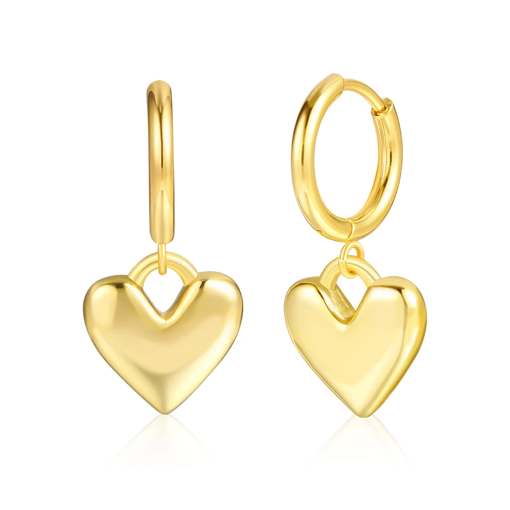 Custom geometric silver gold plated earrings stainless steel jewelry heart star stud hoop huggie freshwater pearl drop earring