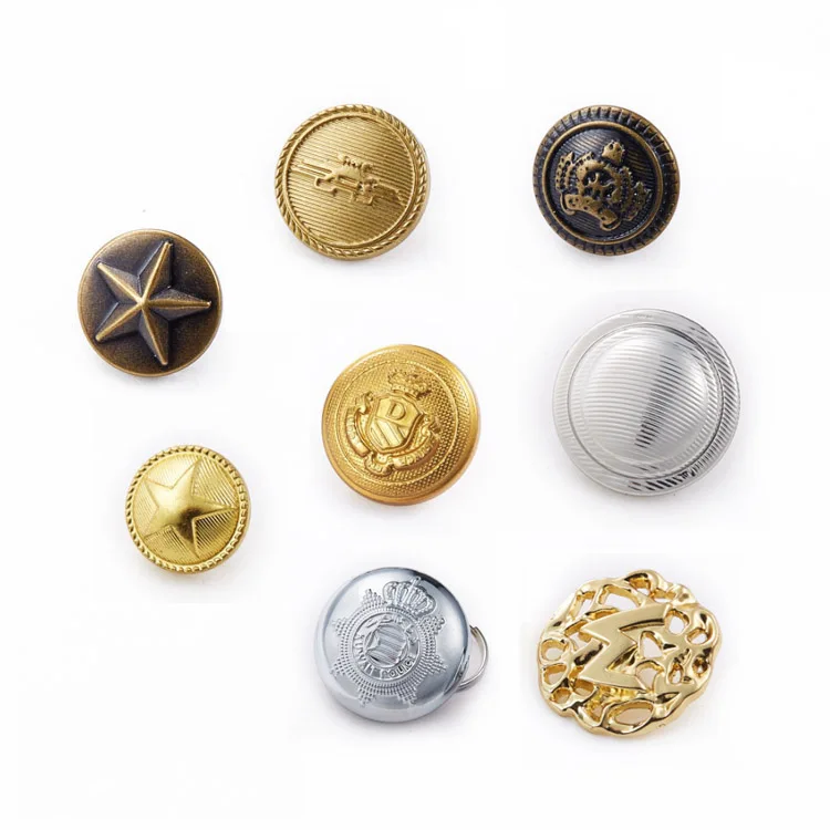 Wholesale Custom Designer Copper Zinc Alloy Metal Buttons For Suit And Fur Chef Coat Buttons