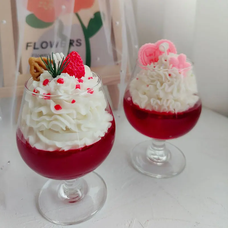 Original Red Wine Cup Cream Drink Soywax Drink Aromatic Candle Holiday Party Party Luxury Gift Unique Design Scented Candles