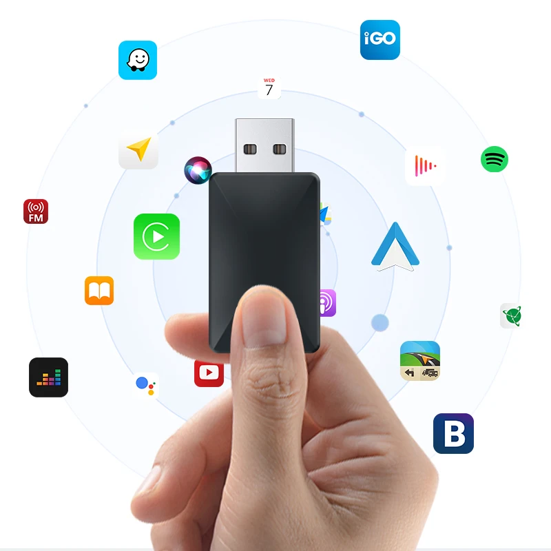Portable Carplay android auto System Wireless Smart Box Car Universal USB Carplay android auto Dongle Wireless Adapter
