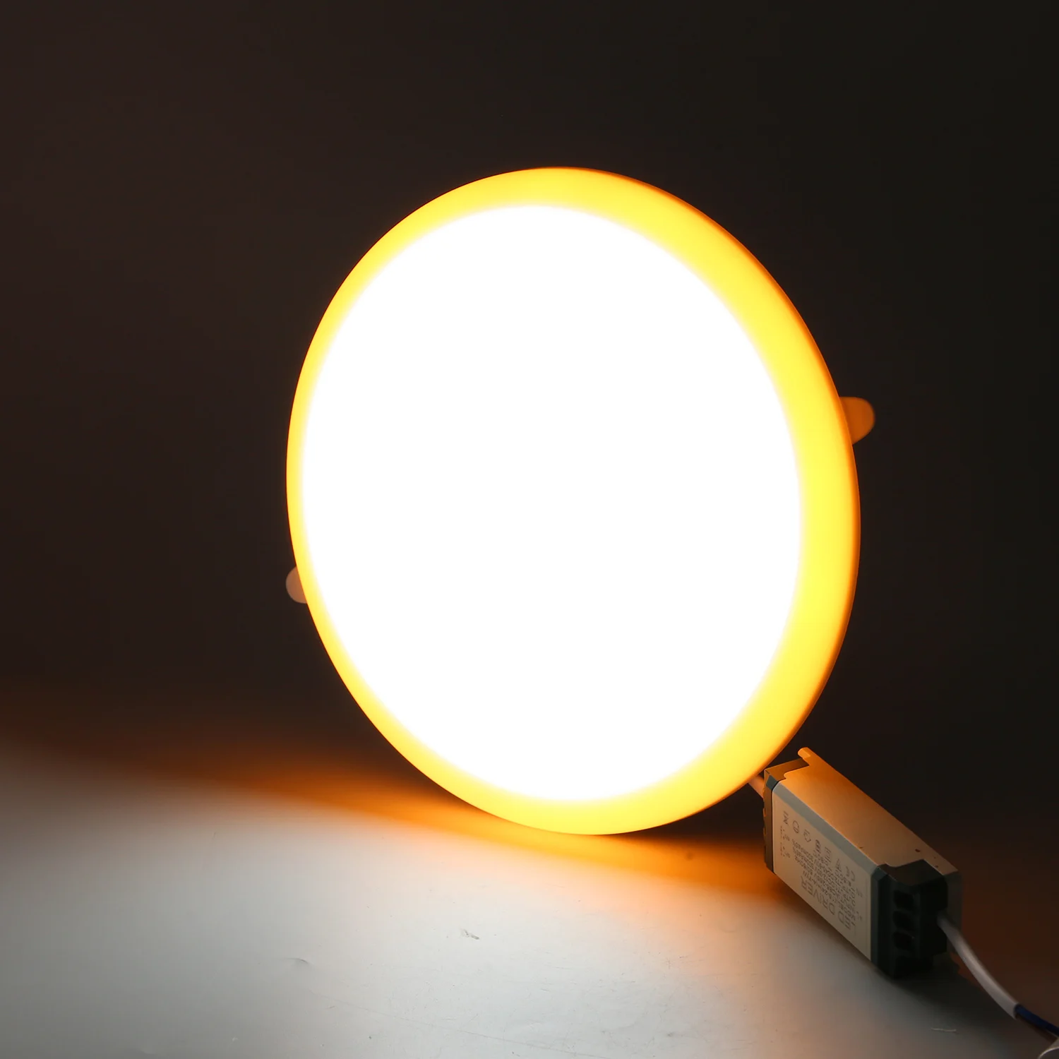 Bi-color 9w round dimmable led light led recessed panel light with 6W+3W Two color