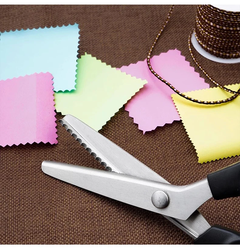 Lace Scissors Lockstitch No-Sew Sewing Scissors Tailoring Triangle Wave Tooth Cloth Stainless Steel Handmade Scissors