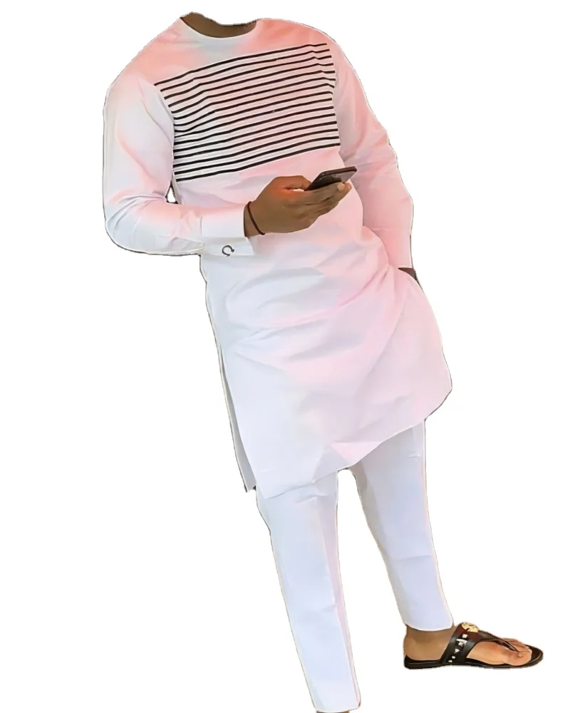 2023 latest african men clothing wedding suits for men white luxury