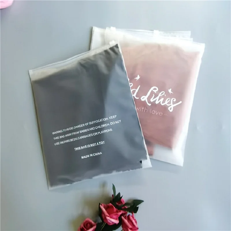 Wholesale price frosted sealing zipper lock bag frosted matte printing customer logo plastic zipper bag for cloth