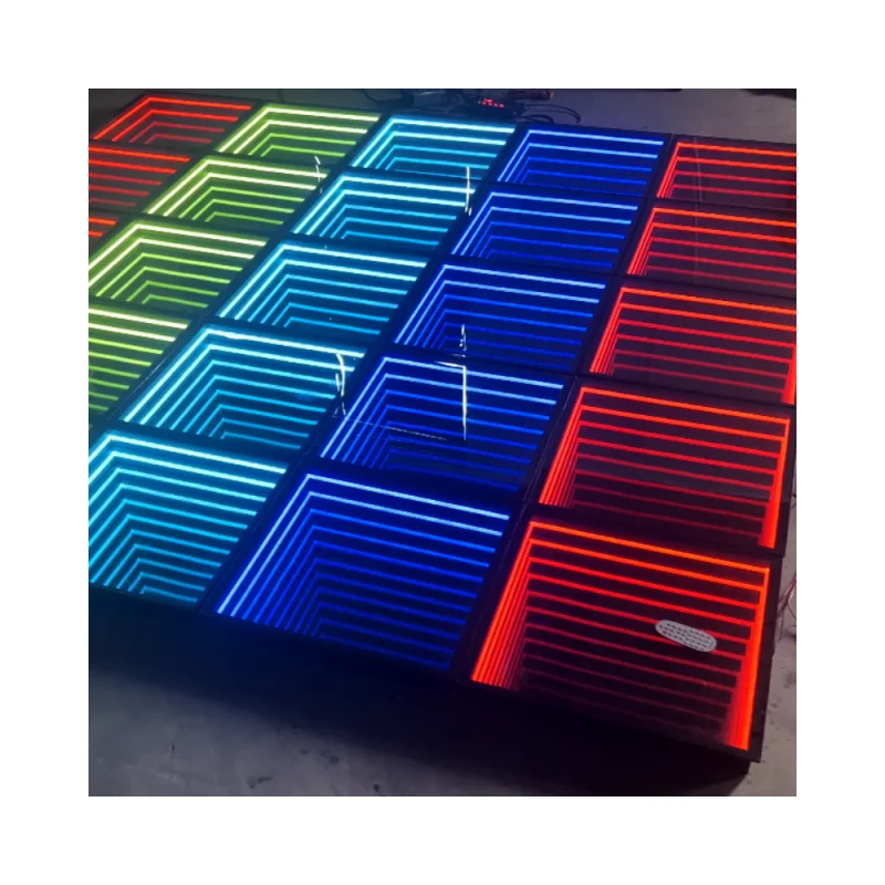 Interactive RGB LED Dance Floor for Parties Dj Lighting Emitter Brick Lights Glass Body Material for Interactive Entertainment