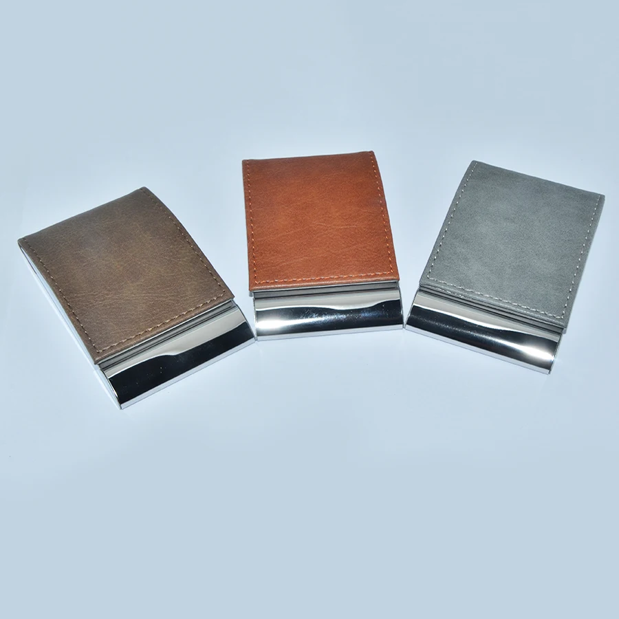 Factory Price Metal Card Case Metal Business Holder Name Aluminum Card Holder Custom Genuine Leather Card Holder