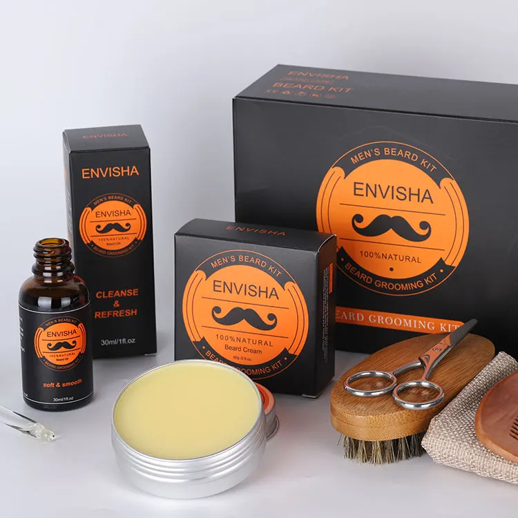 Набор для бороды, Новое поступление, 6 предметов, набор кистей для бороды, масляный бальзам, расческа, набор для ухода за бородой для мужчин