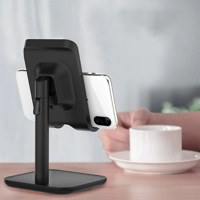 Most Popular Retractable Design Tablet Car Mount Holder with Qi Fast Desk Lamp Wireless Charger Mobile Phone Black Electric 10W