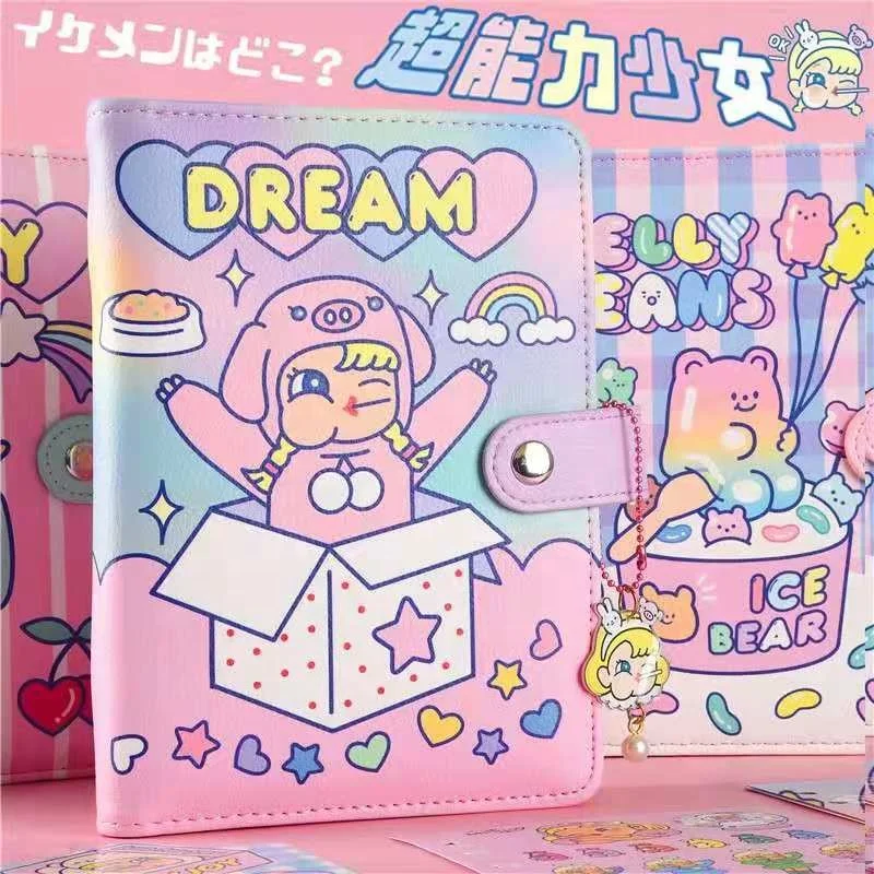 Fashion Pink Cute Girl Hard Cover A6 Spiral Planner Notebook  for Students