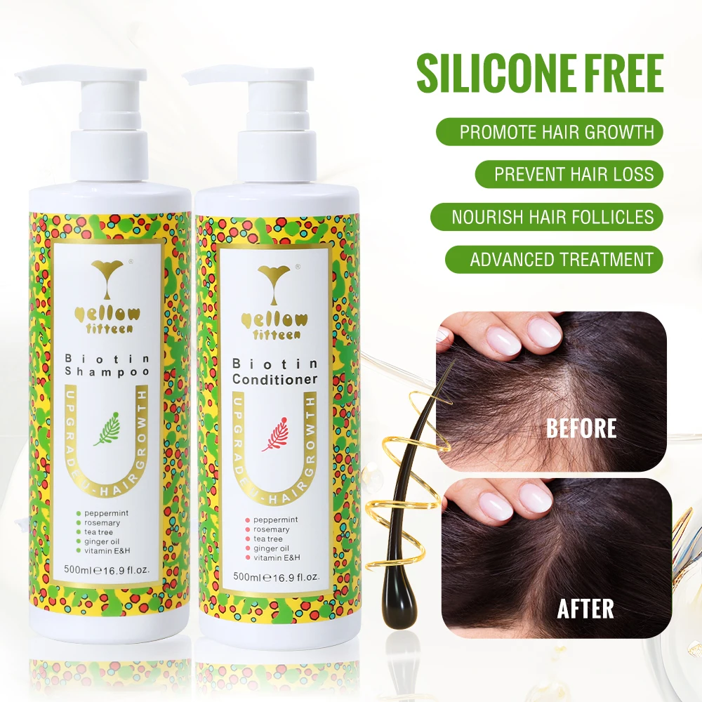 Collagen Stronger Hair Biotin Shampoo And Conditioner Set Professional Salon Organic Natural Shampoo And Conditioner
