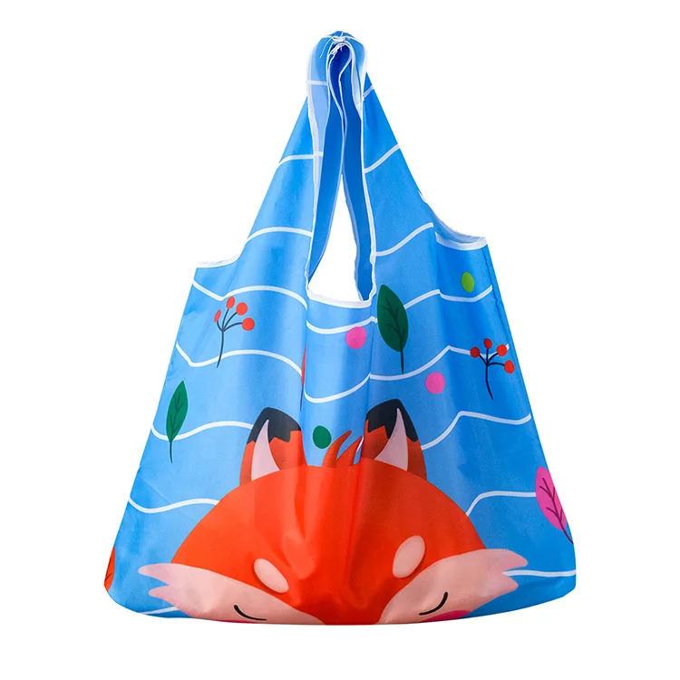 Custom available Reusable 100%Polyester Grocery Tote Shopping bags