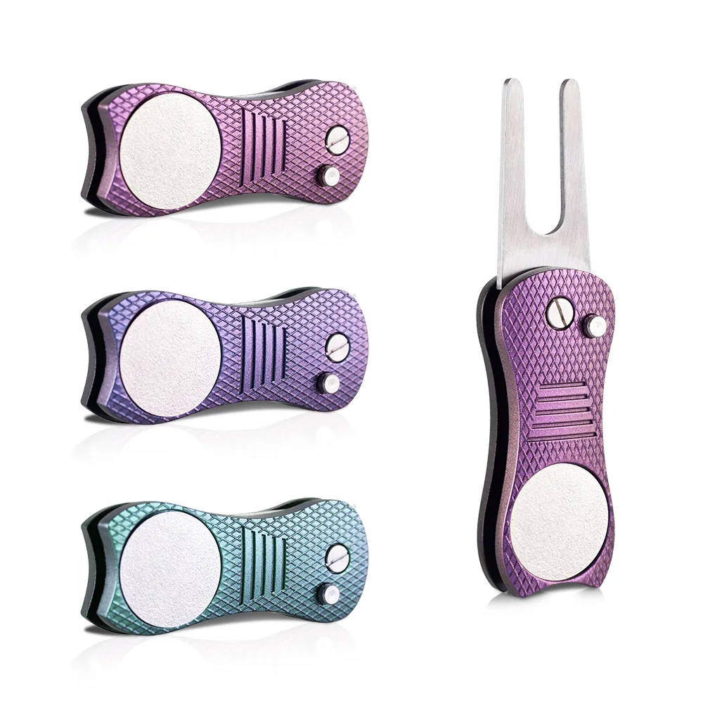 Custom Hot Selling Metal Pitch Repair Magnetic Foldable Golf Divot Tools Golf Repairer