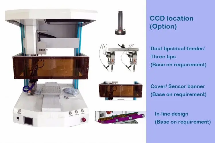 12inch screen PC control automatic soldering robot 5 axis two working station 2 Y axis soldering machine