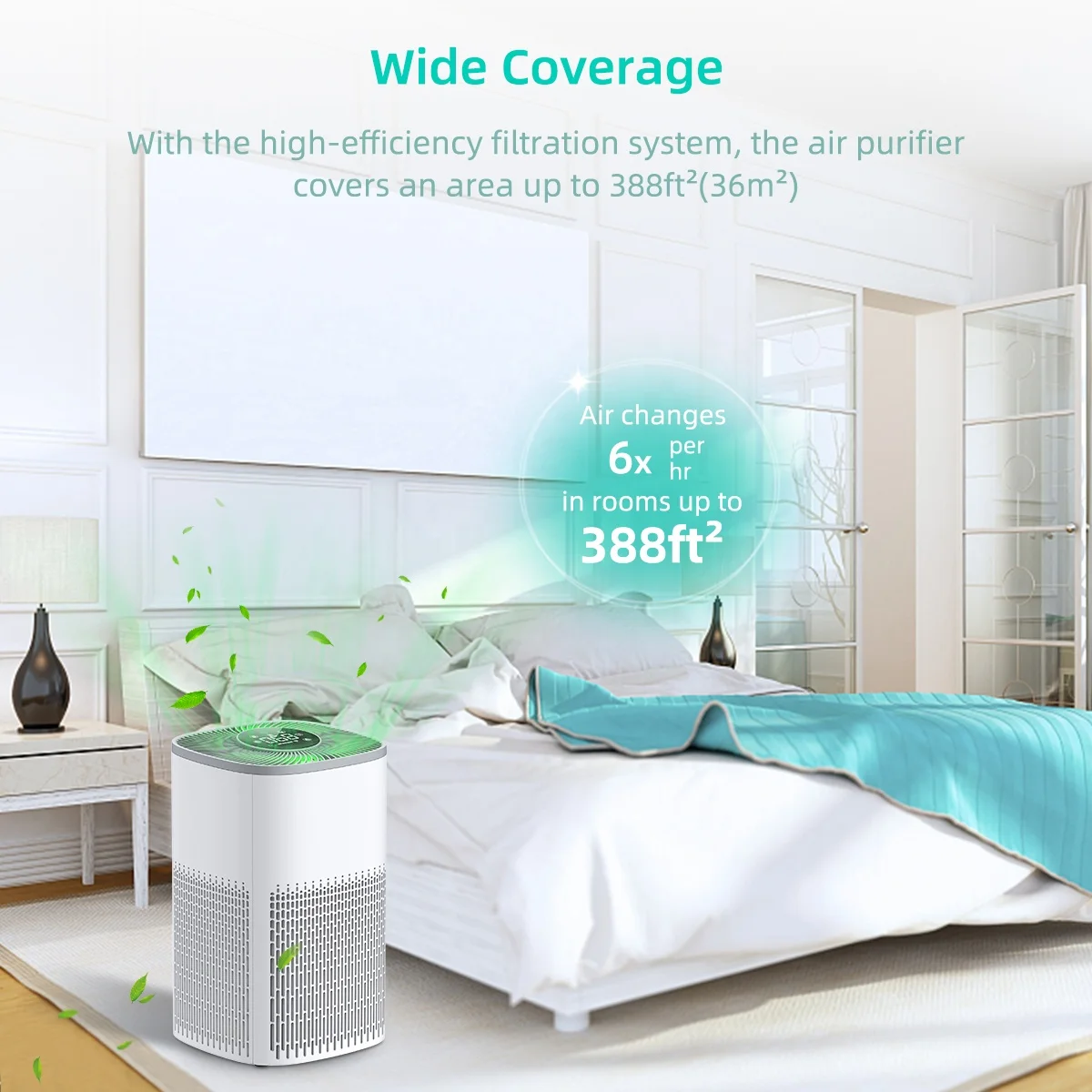 WIFI H12 H13 True Filter Air Cleaner in Bedroom Portable Large Air Purifier For Home Office