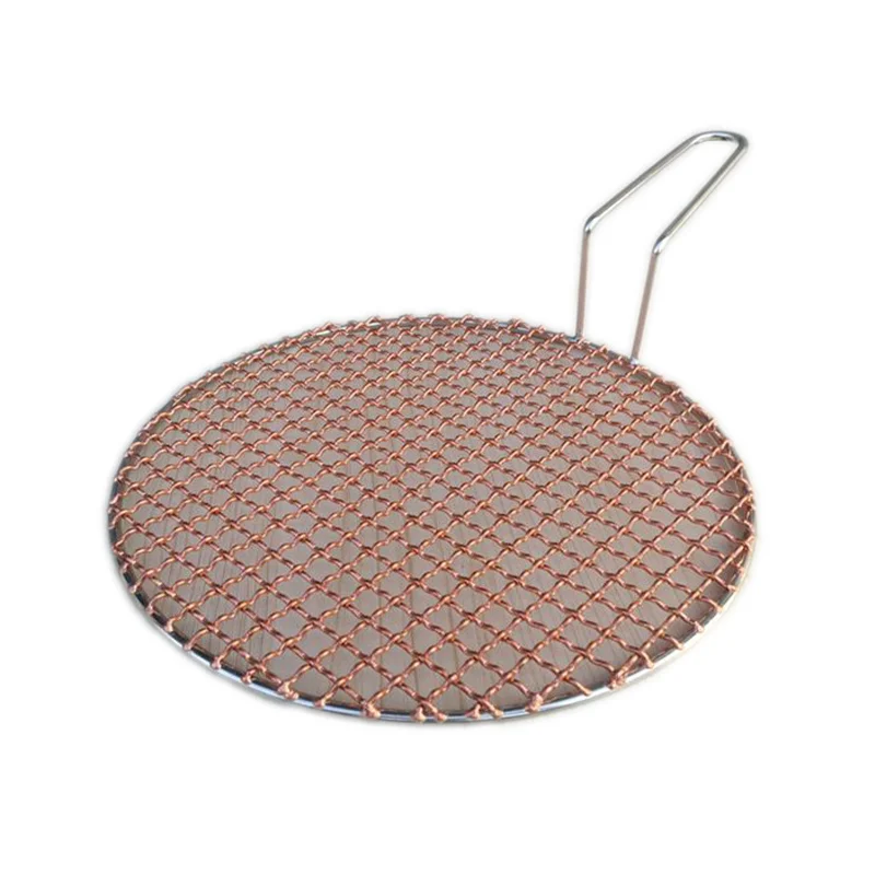 Korean Copper wire BBQ grill grate mesh with handle