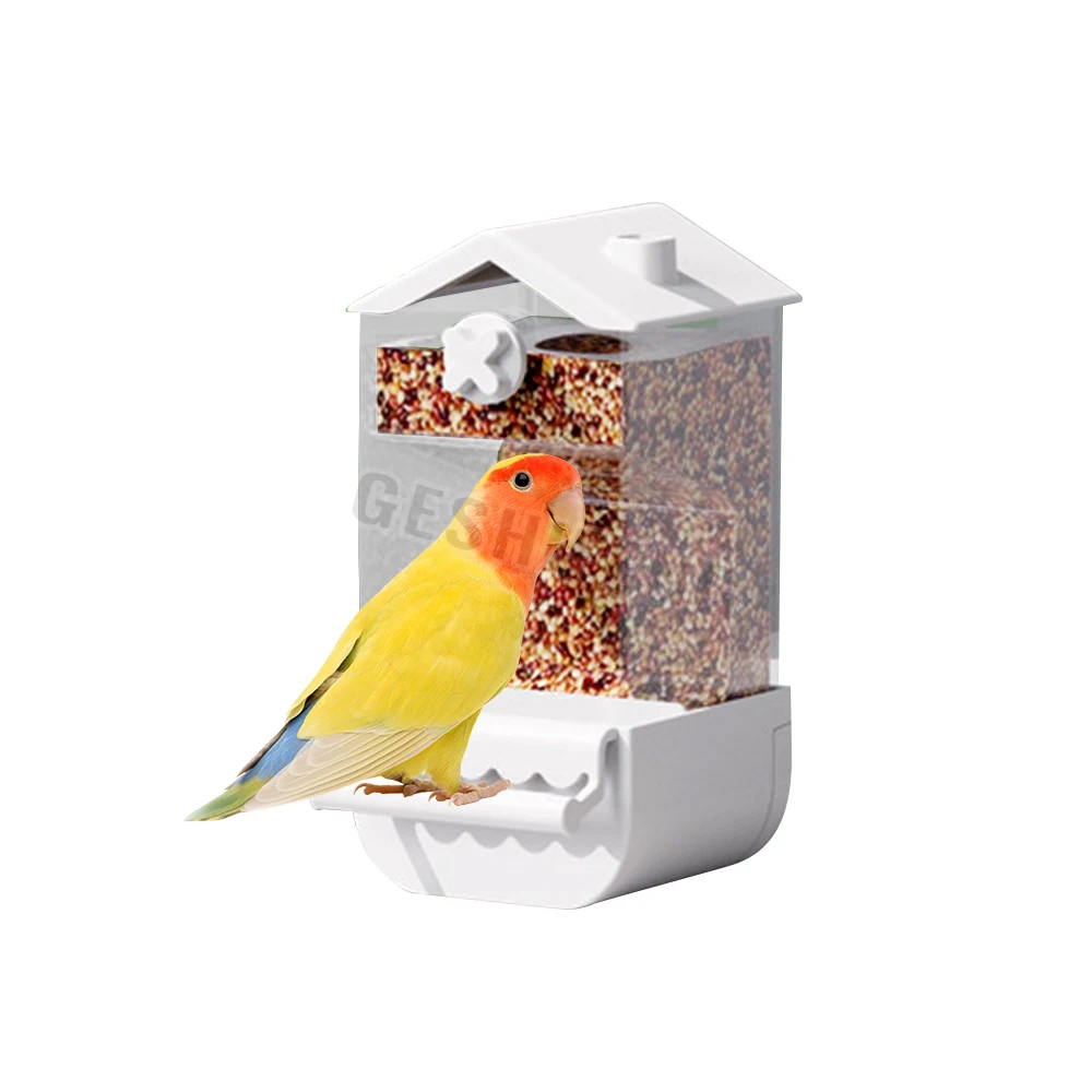 New Plastic Hanging Seed Cage Love Birds Food Automatic Parrot Feeder Macaw Drinker Dispenser Food Container for Bird