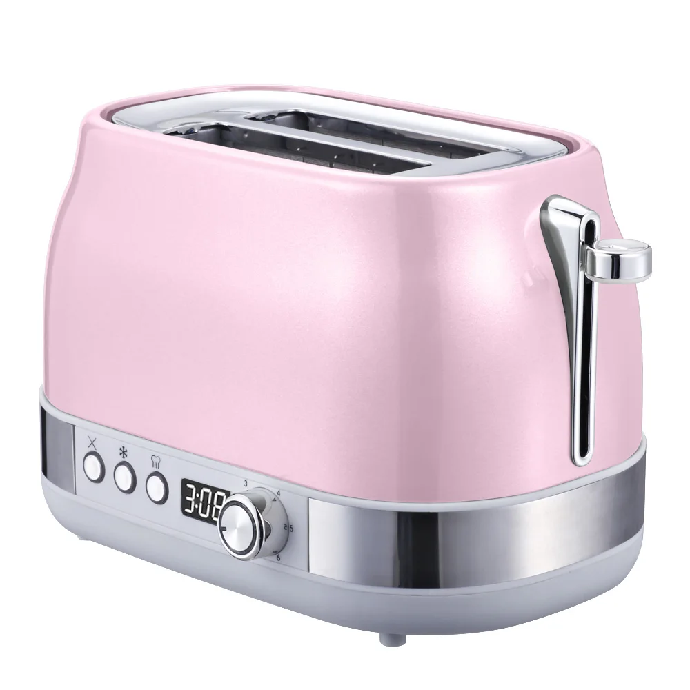 Pink Open Mini Hamburger Bun Bread Toaster Lcd Fast Food Toaster For Bun