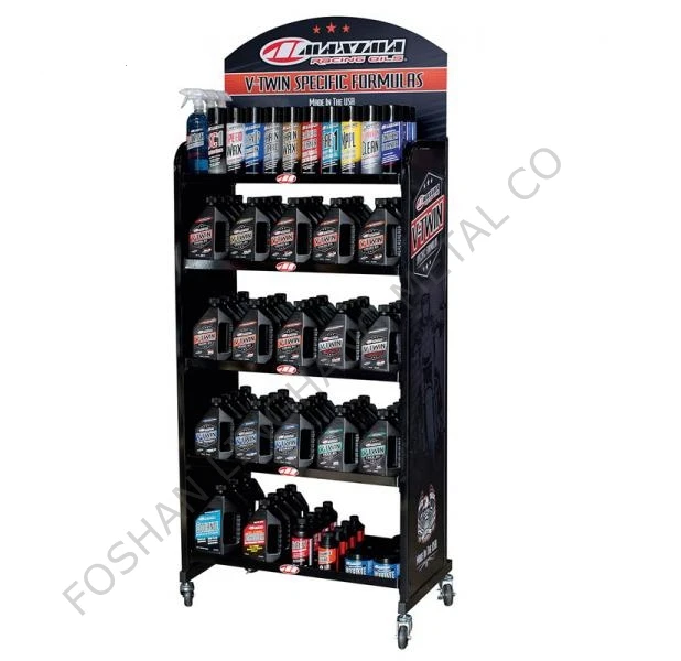Custom High Quality Automobile Lubricating Oil Sample Display Stand Retail Store Engine Oil Metal Display Rack