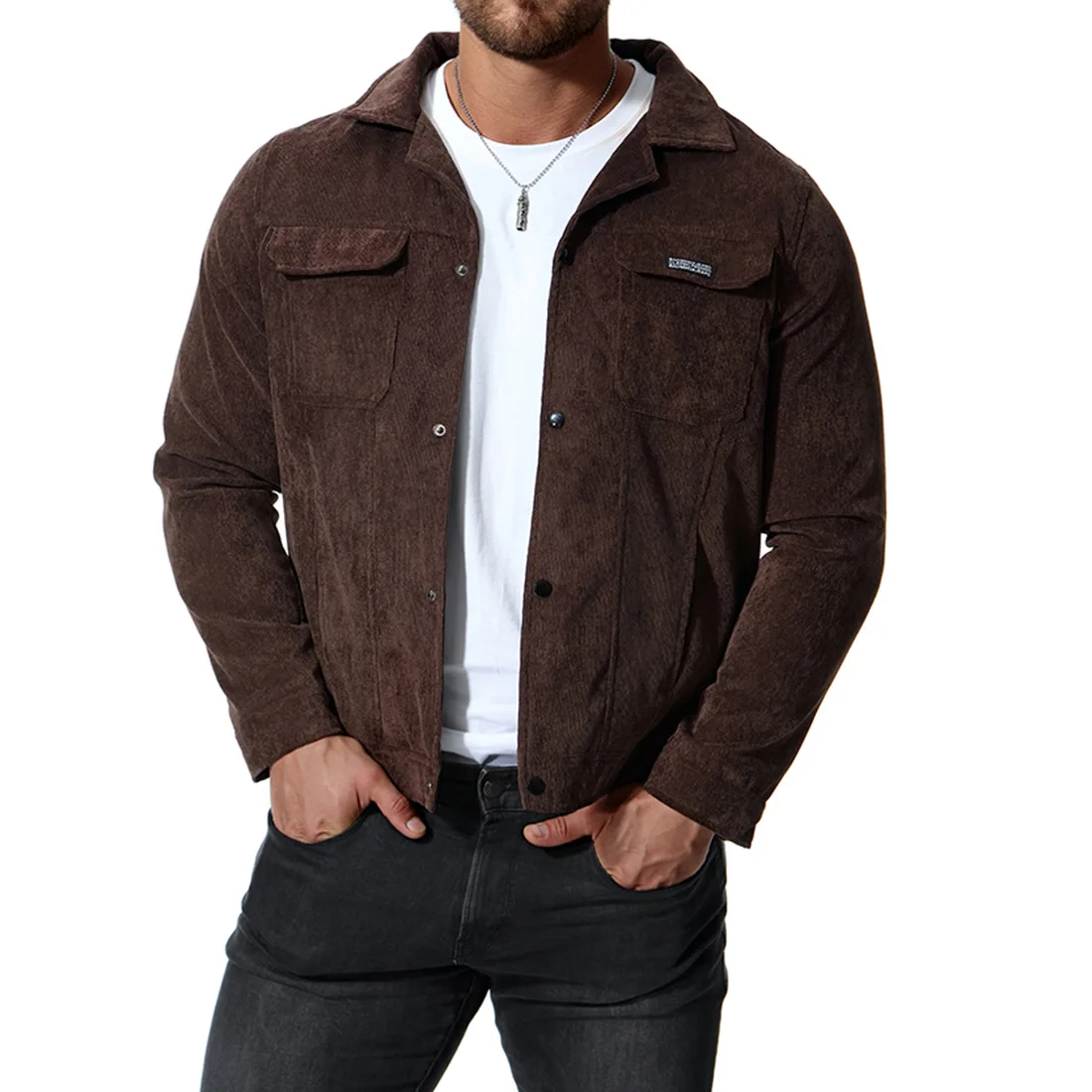 
2021 New Winter Fashion Customized Casual Corduroy Plus Size Jacket Coat Men 
