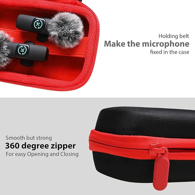 Custom microphone EVA protective zipper bag carrying pouch shockproof travel portable microphone storage case