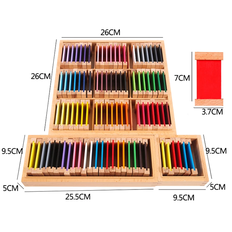 Wooden Supplier Montessori Toy  Kids Learning Colors Montessori Toy Wood Montessori Toys