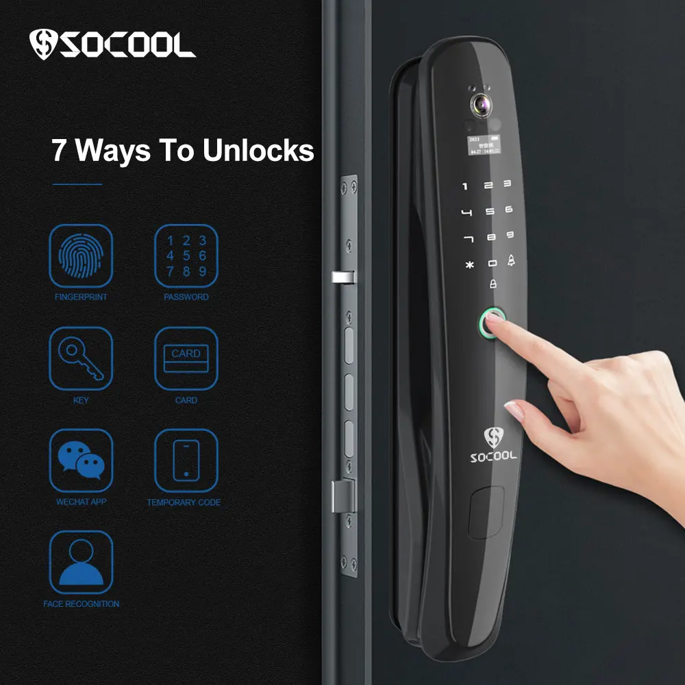 Socool умная дверь с камерой новый стиль Лидер продаж для использования в отеле Wi-Fi App и