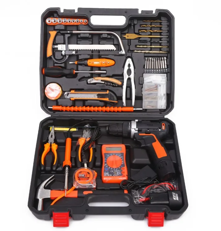 Promotional hot sale combination hardware toolbox gift portable socket bit set household repair tool set