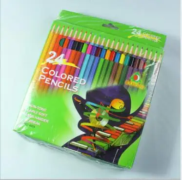 Hot Sale Non Toxic 24 Pcs  Cheap Price Promotion Multi Wood Darwing Color Pencil
