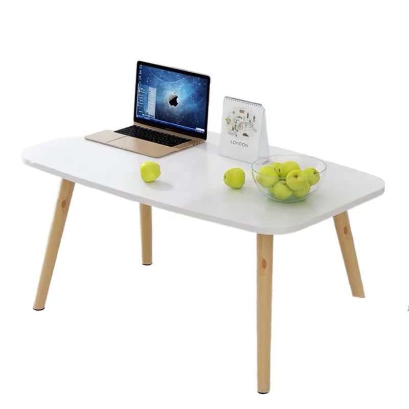 European Style Rectangle White Cheap Coffee Table Living Room Small Center Table Solid Wood