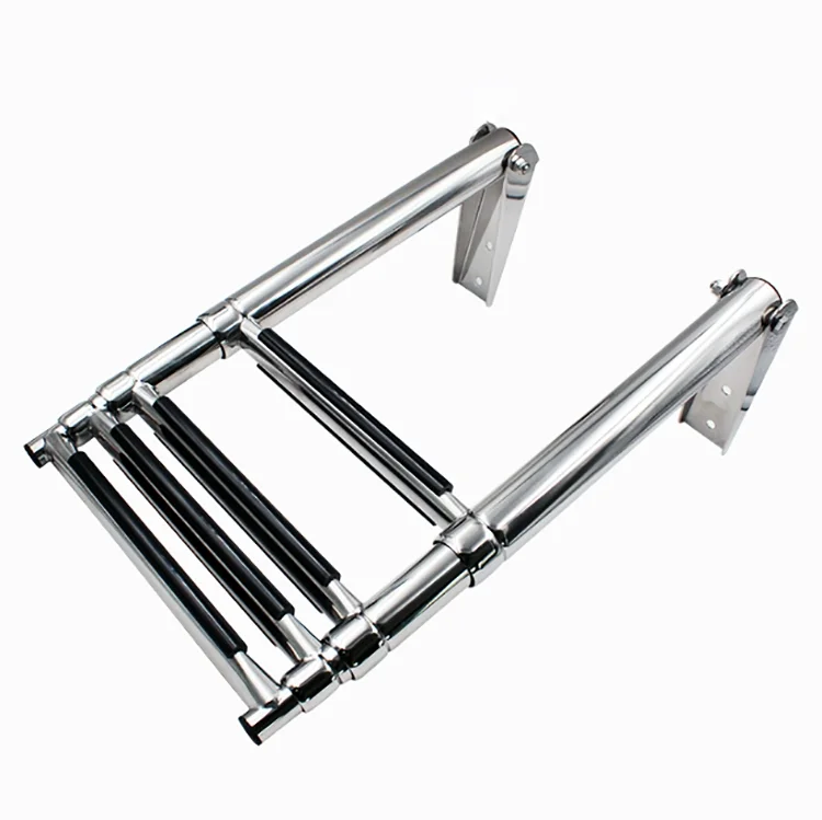 Stainless Steel Marine 4 Steps Ladder For Boat Yacht Telescoping Ladder Deck Outboard Swim Platform Boat Accessories