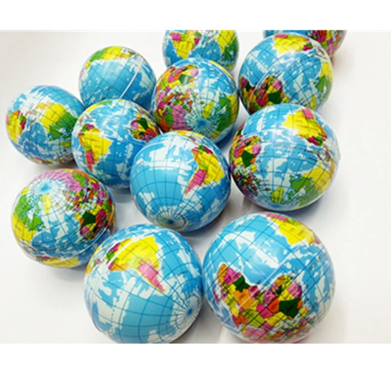 PU foam stress bal Earth printed world map squeeze ball