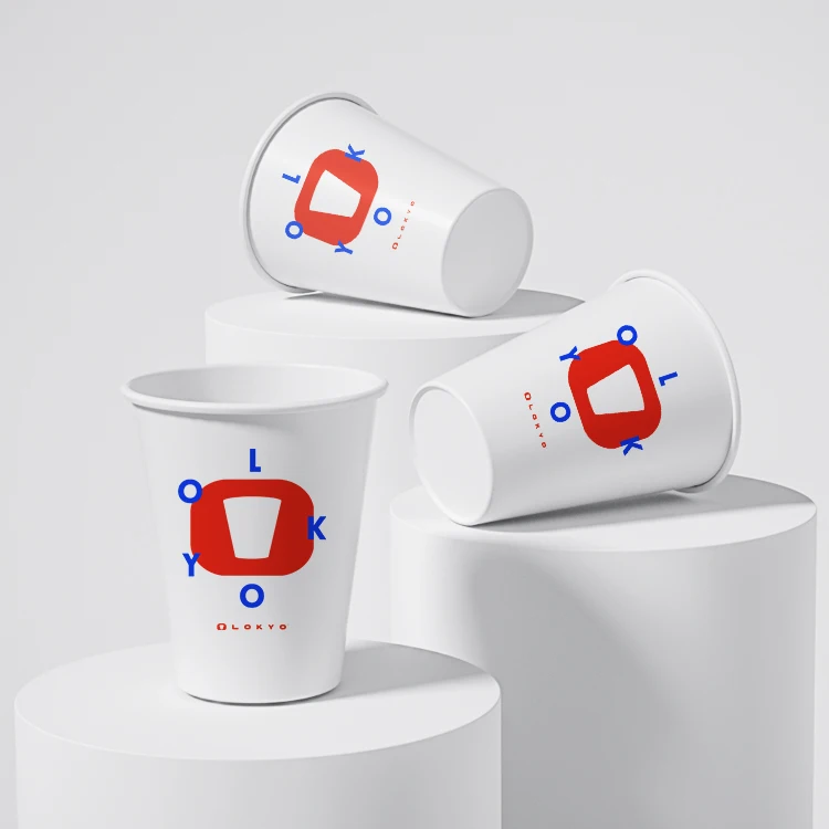 LOKYO Wholesale coffee cups disposable 16oz 22oz take out white paper cup with lids
