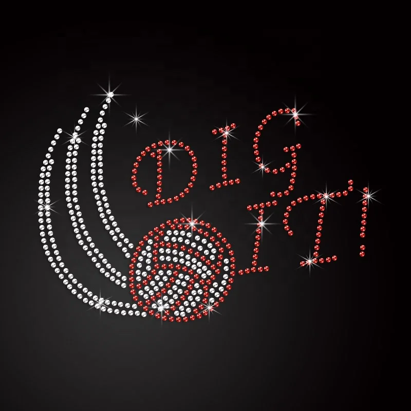 
 Индивидуальные Bling копать волейбол железо на горный хрусталь передачи ”из страз горячей фиксации  