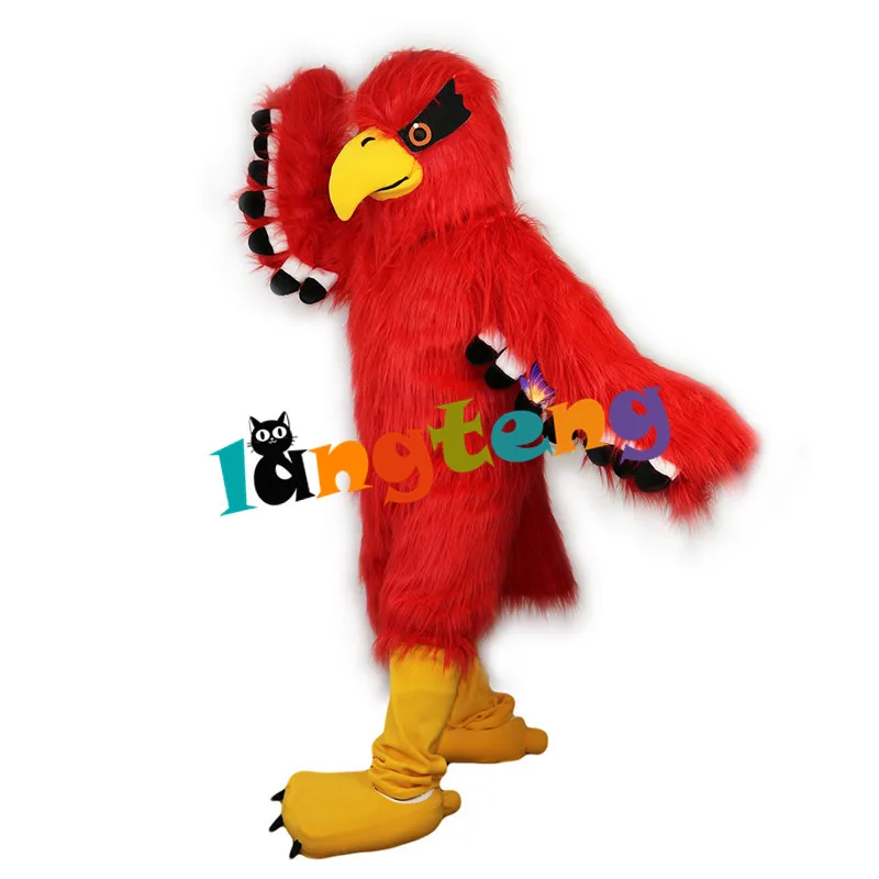 790 Adult Cosplay Red longhair Fursuit Falcon Eagle Hawk Bird Mascot Costumes