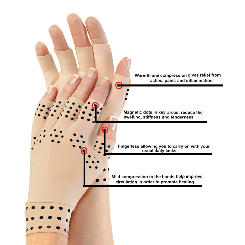 Half Finger Magnetic Anti Arthritis Rheumatoid Health Compression Therapy Gloves Joint Pain Relief Men Women Safe Wrist HA01862