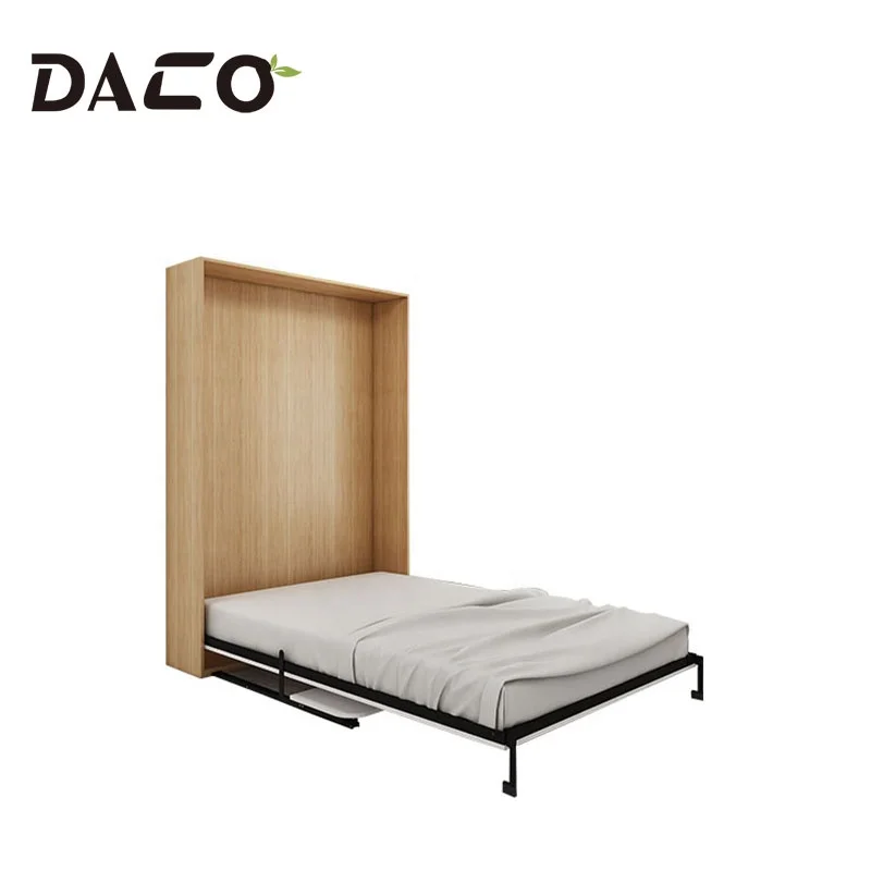 Smart Space Saving Furniture Queen Size Murphy Bed Hydraulic Piston System Vertical Tilting Folding Wall Bed with Desk