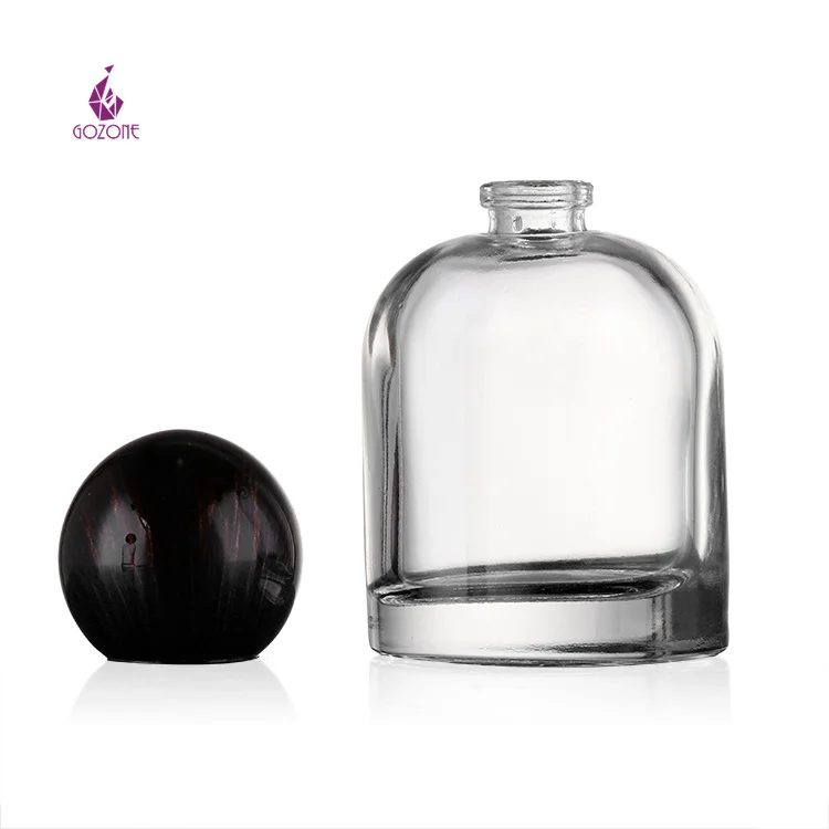 Flat Round 50Ml Small Perfume Glass Bottle With Spray Lid