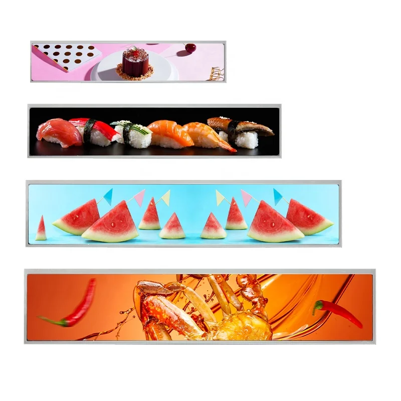 Rjoytek 19 21 23.1 24 28 29 36.6 37 47.1 48 inch shelf advertising display lcd bar screen ultra wide bar lcd for advertising